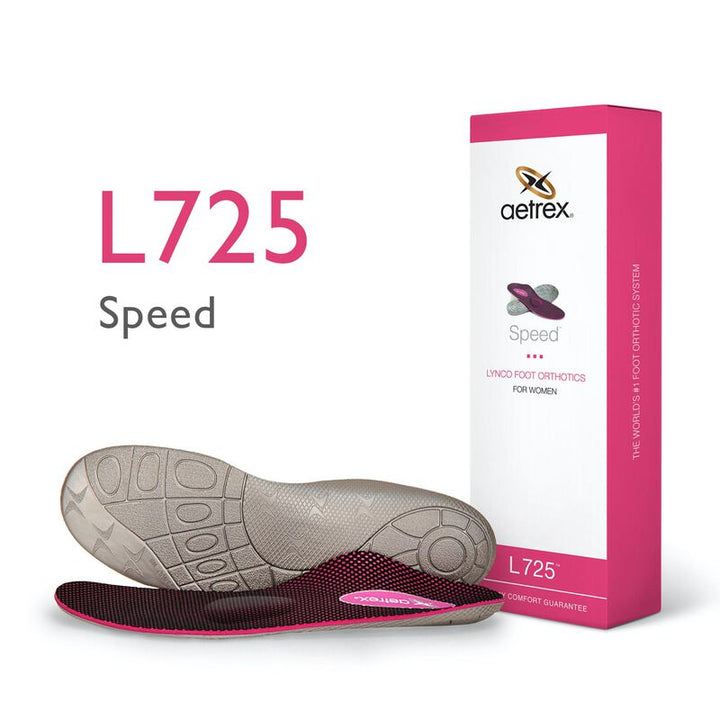 L725 Plantillas Speed Running para mujer pies planos con soporte metatarsal